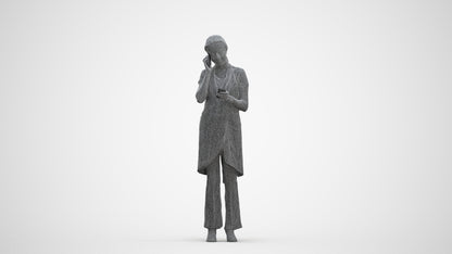 realistic 3D woman hospitality, scanned archviz people for Blender and 3ds Max, three-quarter front view render