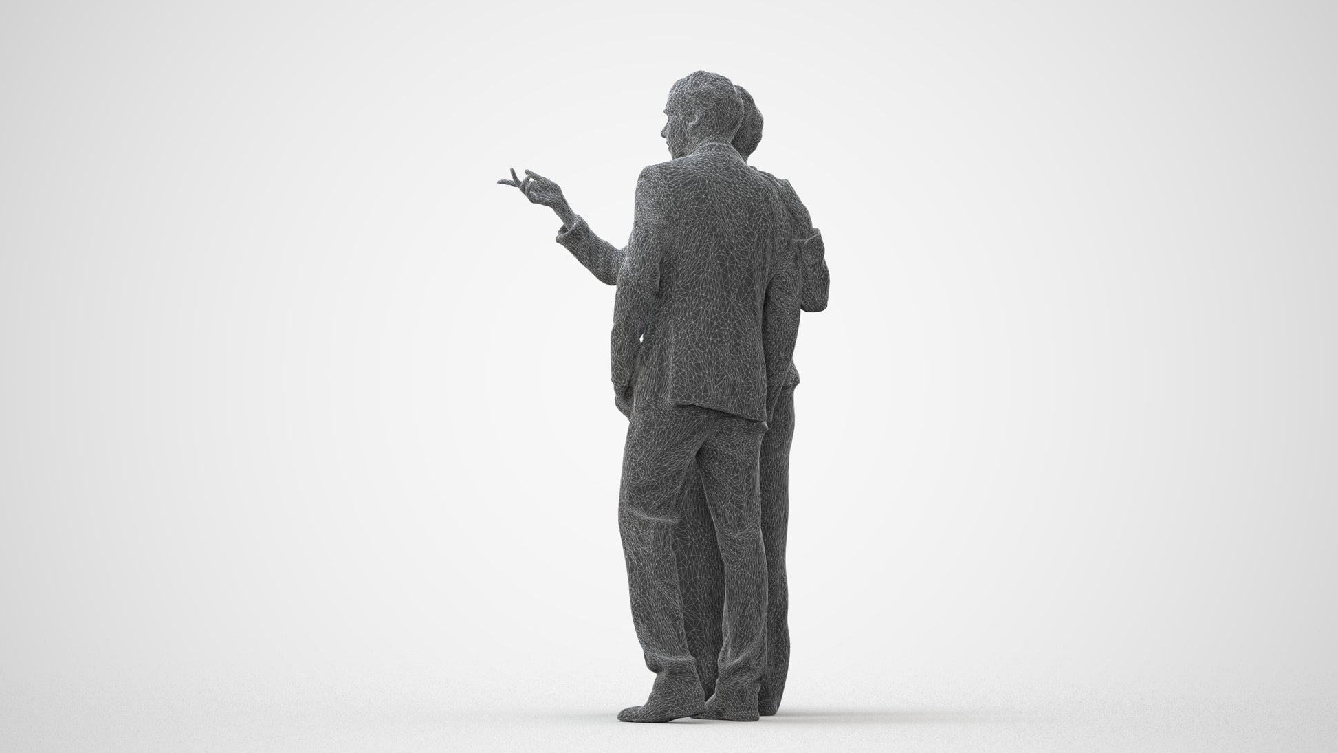 realistic 3D human woman formal couple, archviz people FBX OBJ for Blender, square thumbnail