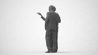 realistic 3D human woman formal couple, archviz people FBX OBJ for Blender, square thumbnail