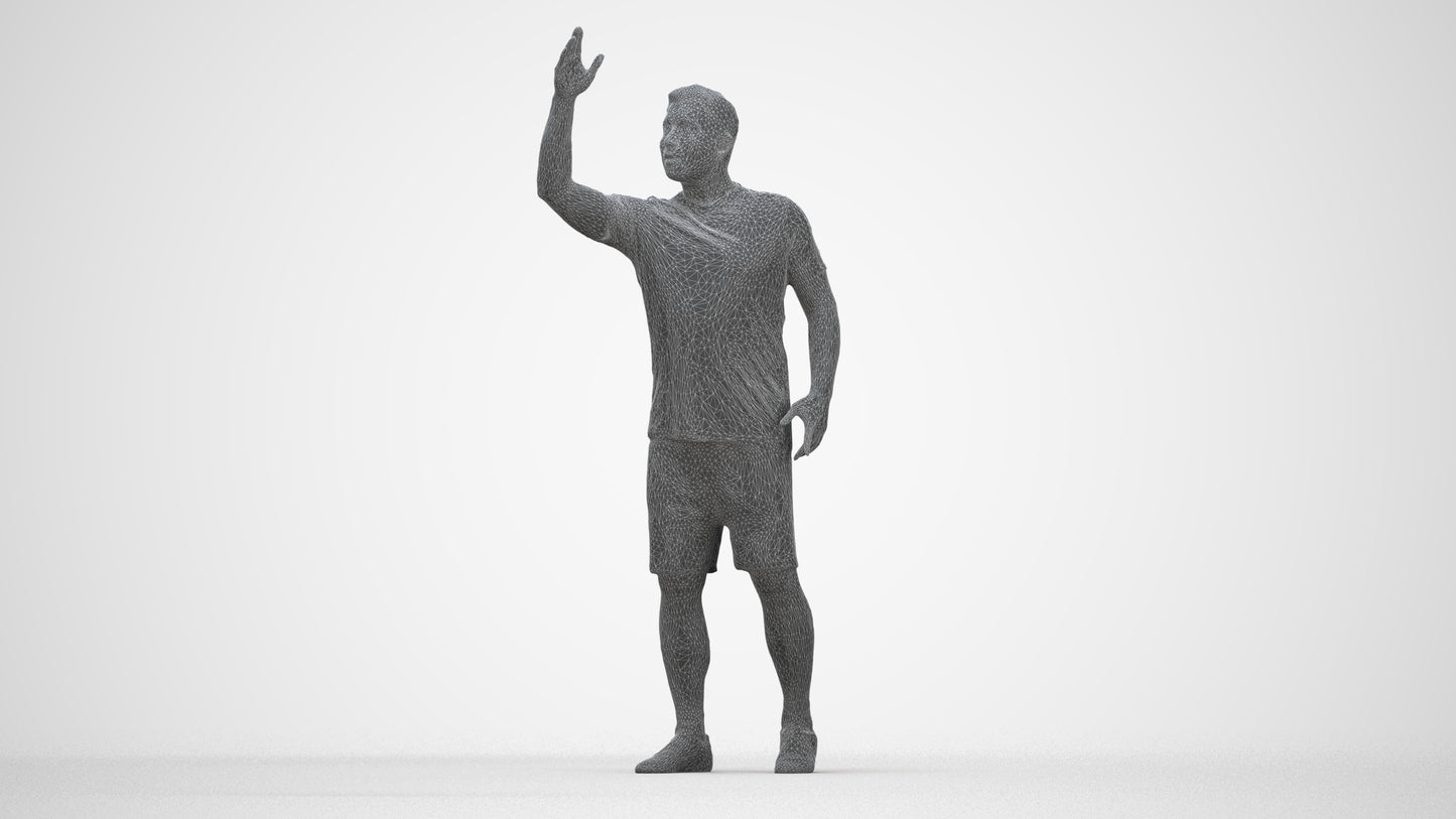 realistic 3D people man sport, render-ready for V-Ray and Corona, FBX OBJ, wireframe back view