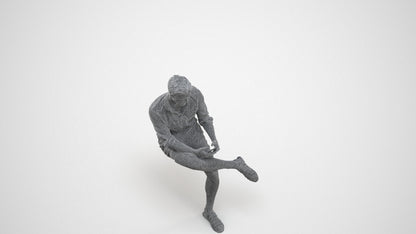 realistic 3D man casual sitting, scanned archviz people for Blender and 3ds Max, wireframe three-quarter view