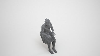 3D people model girl kids, scanned human for 3ds Max rendering, wireframe three-quarter view