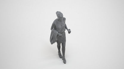 realistic 3D woman business walking, scanned archviz people for Blender and 3ds Max, wireframe three-quarter view