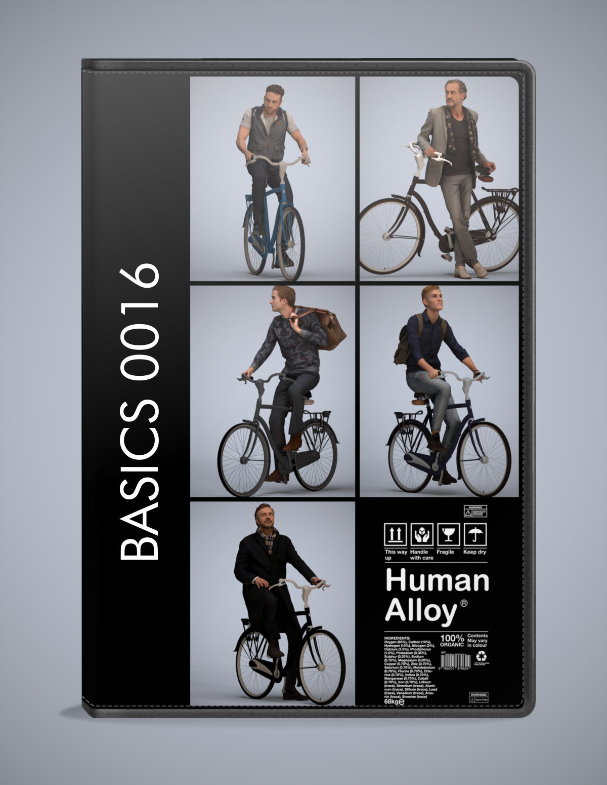 realistic 3D people cycling set, 5 render-ready models for V-Ray and Corona