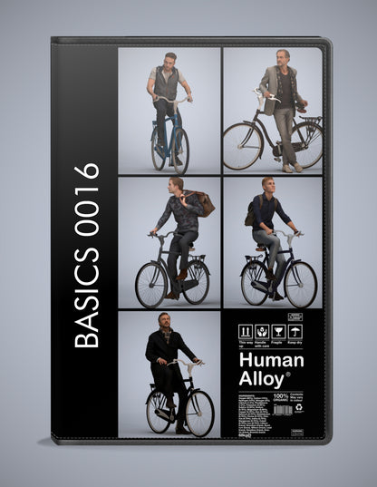 realistic 3D people cycling set, 5 render-ready models for V-Ray and Corona