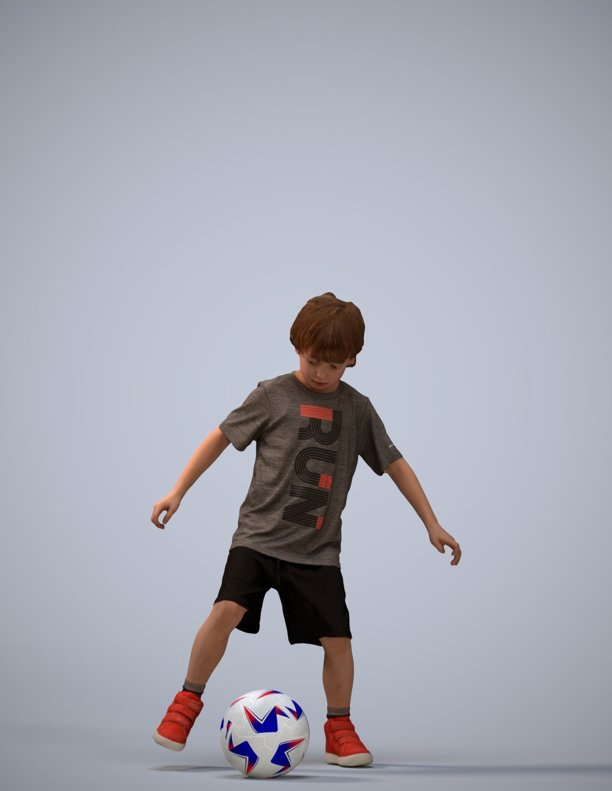 realistic 3D boy casual kids, scanned archviz people for Blender and 3ds Max