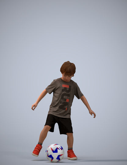 realistic 3D boy casual kids, scanned archviz people for Blender and 3ds Max