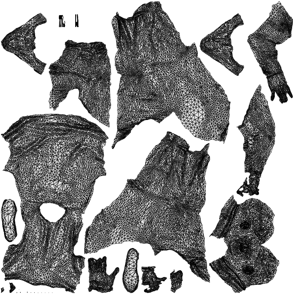 3D people model man casual business, scanned human for 3ds Max rendering, wireframe top-down view