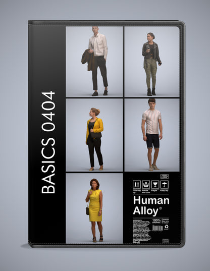 5 3D scanned people walking, photorealistic archviz pack for Enscape and SketchUp