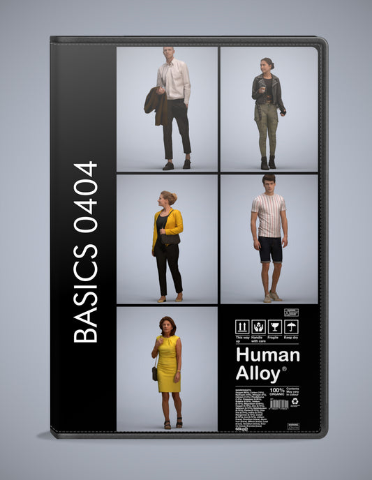 5 3D scanned people walking, photorealistic archviz pack for Enscape and SketchUp