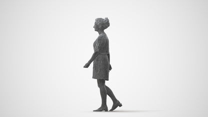 3D people model woman casual walking, scanned human for 3ds Max rendering, square thumbnail