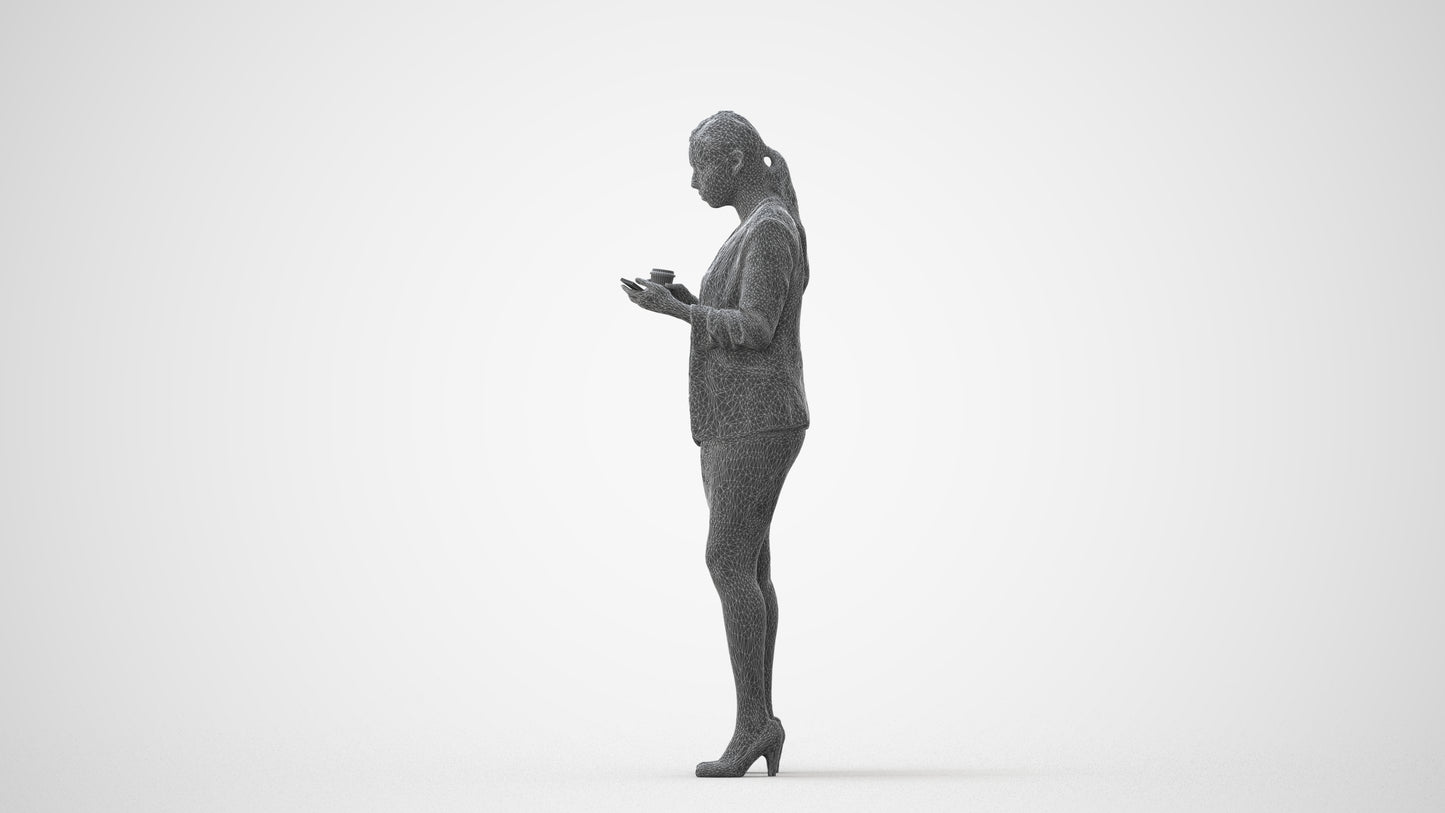 scanned 3D woman business, photogrammetry people for Enscape and V-Ray, square thumbnail