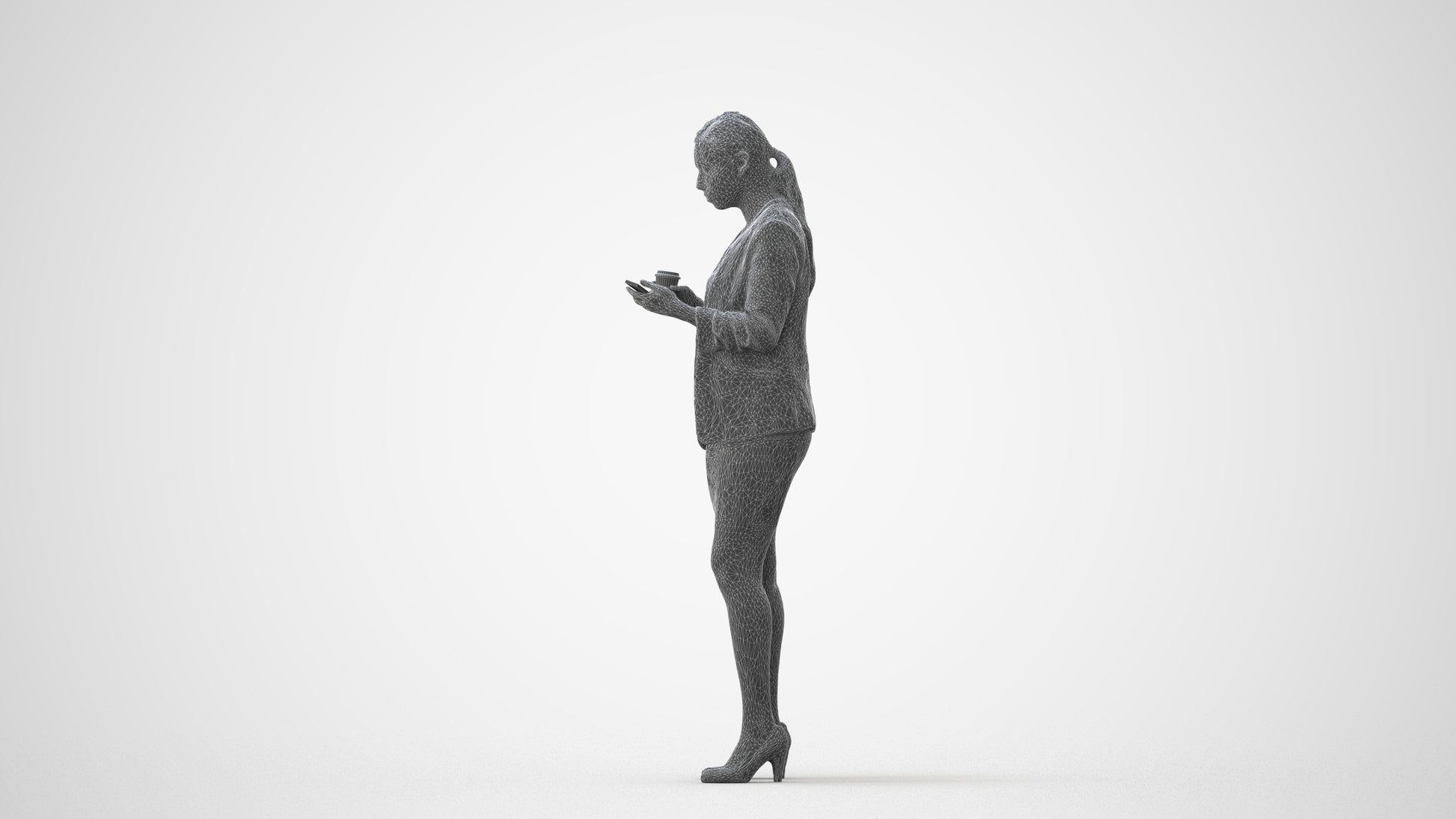 scanned 3D woman business, photogrammetry people for Enscape and V-Ray, square thumbnail