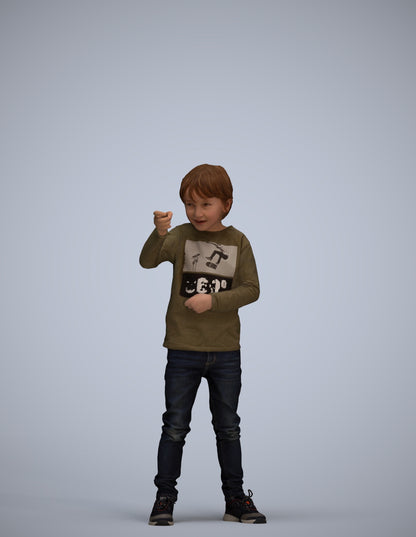 3D people model boy casual kids, scanned human for 3ds Max rendering