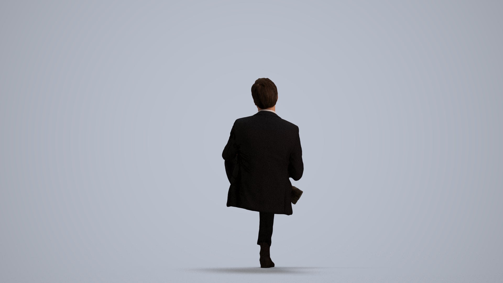 3D people model man business, scanned human for 3ds Max rendering, front view render