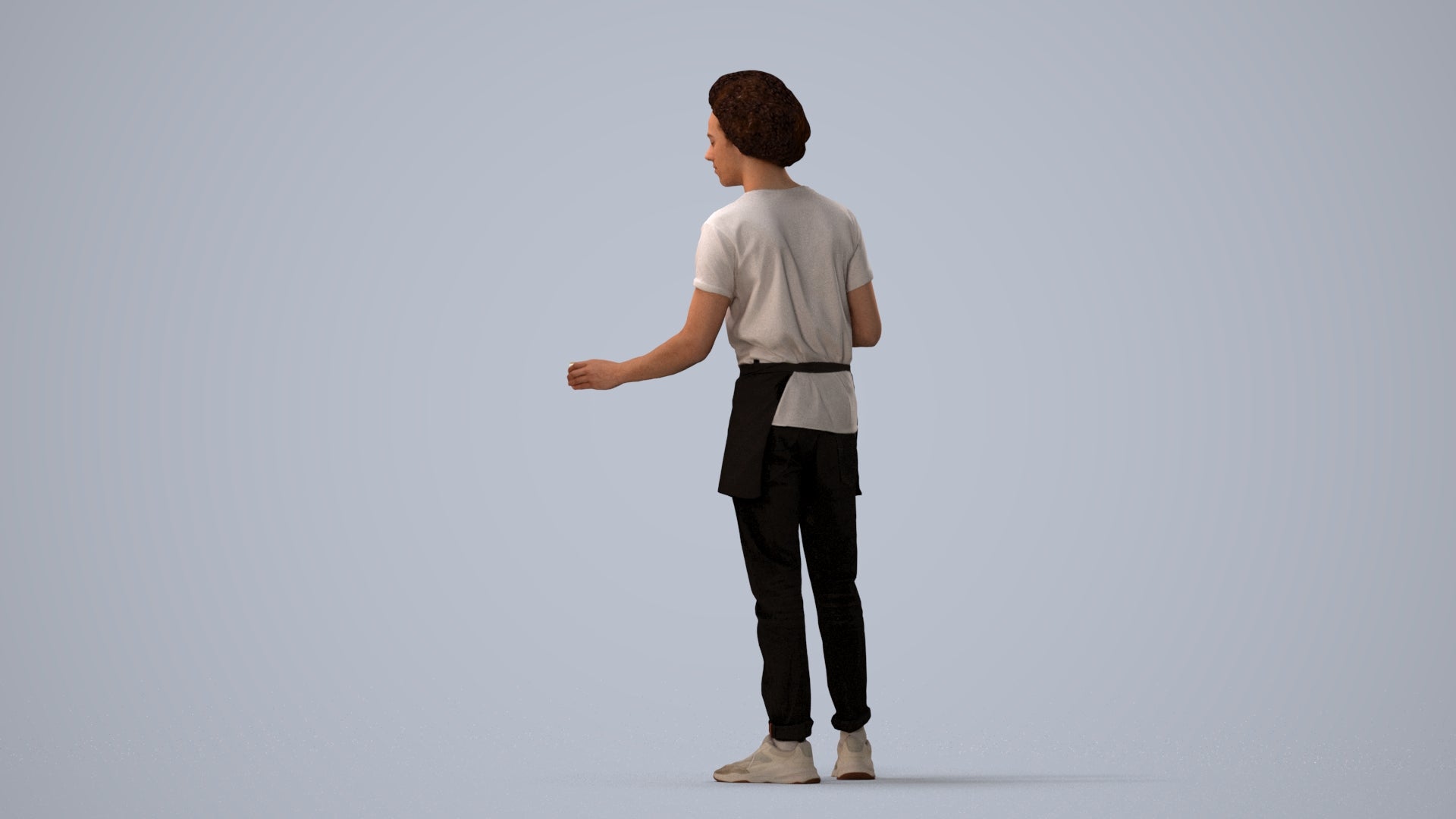 realistic 3D people man standing, render-ready for V-Ray and Corona, FBX OBJ, three-quarter view render