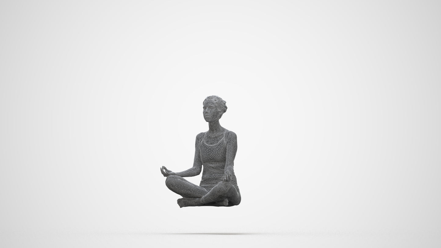 realistic 3D woman sport, scanned archviz people for Blender and 3ds Max, wireframe back view