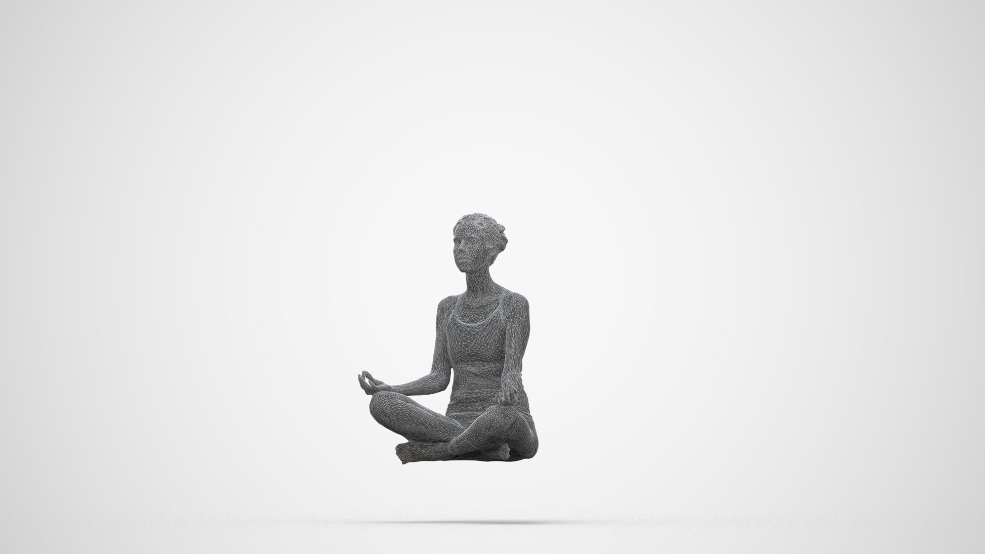 realistic 3D woman sport, scanned archviz people for Blender and 3ds Max, wireframe back view