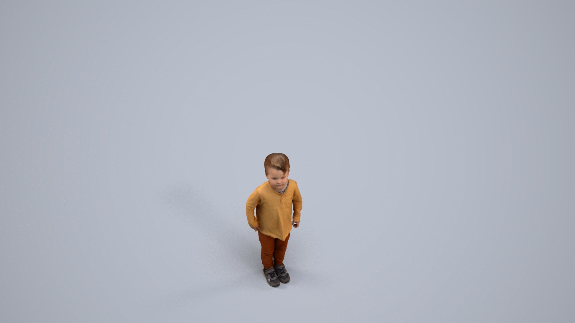 scanned 3D boy casual kids, photogrammetry people for Enscape and V-Ray, back view render