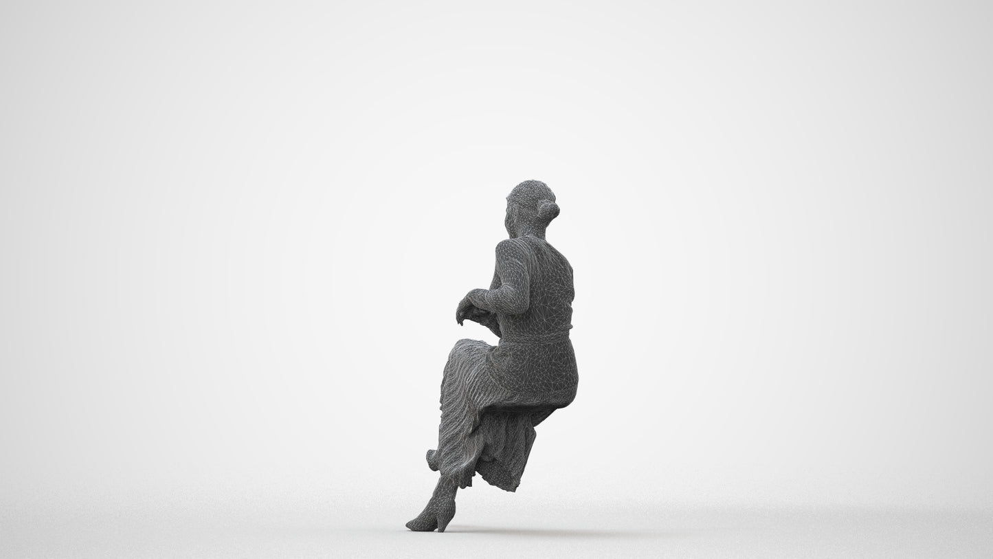 realistic 3D people woman casual sitting, render-ready for V-Ray and Corona, FBX OBJ, square thumbnail