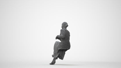 realistic 3D people woman casual sitting, render-ready for V-Ray and Corona, FBX OBJ, square thumbnail
