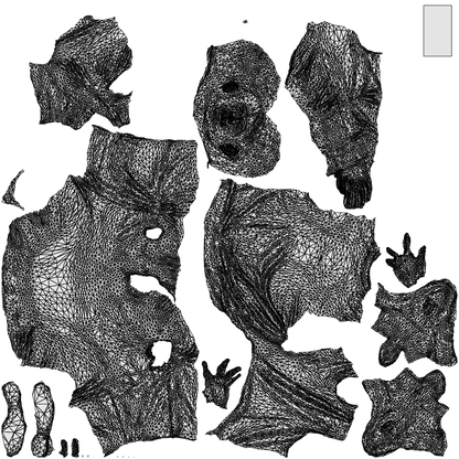 3D scanned man sitting casual, photorealistic archviz people for Enscape and SketchUp, wireframe top-down view