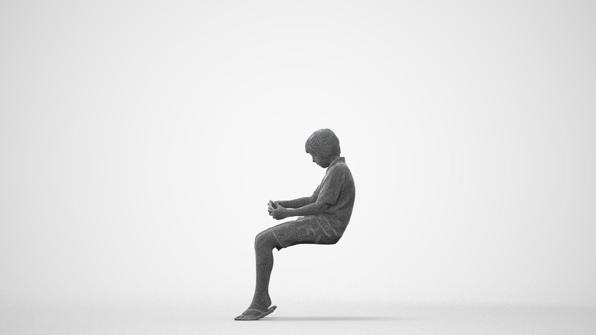 photogrammetry 3D boy kids, realistic human model archviz FBX, square thumbnail