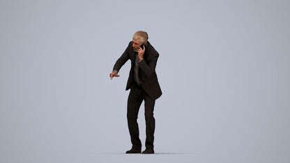 realistic 3D man business, scanned archviz people for Blender and 3ds Max, top-down view render