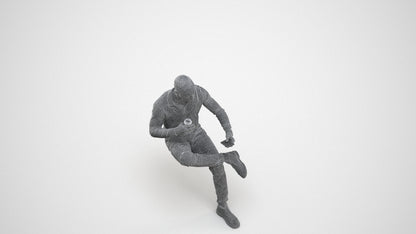 realistic 3D man casual sitting, scanned archviz people for Blender and 3ds Max, wireframe three-quarter view
