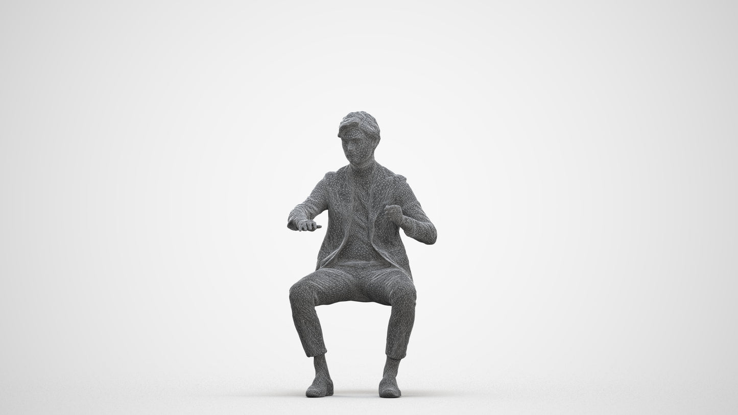 3D scanned man business, photorealistic archviz people for Enscape and SketchUp, three-quarter front view render