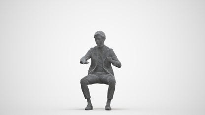 3D scanned man business, photorealistic archviz people for Enscape and SketchUp, three-quarter front view render