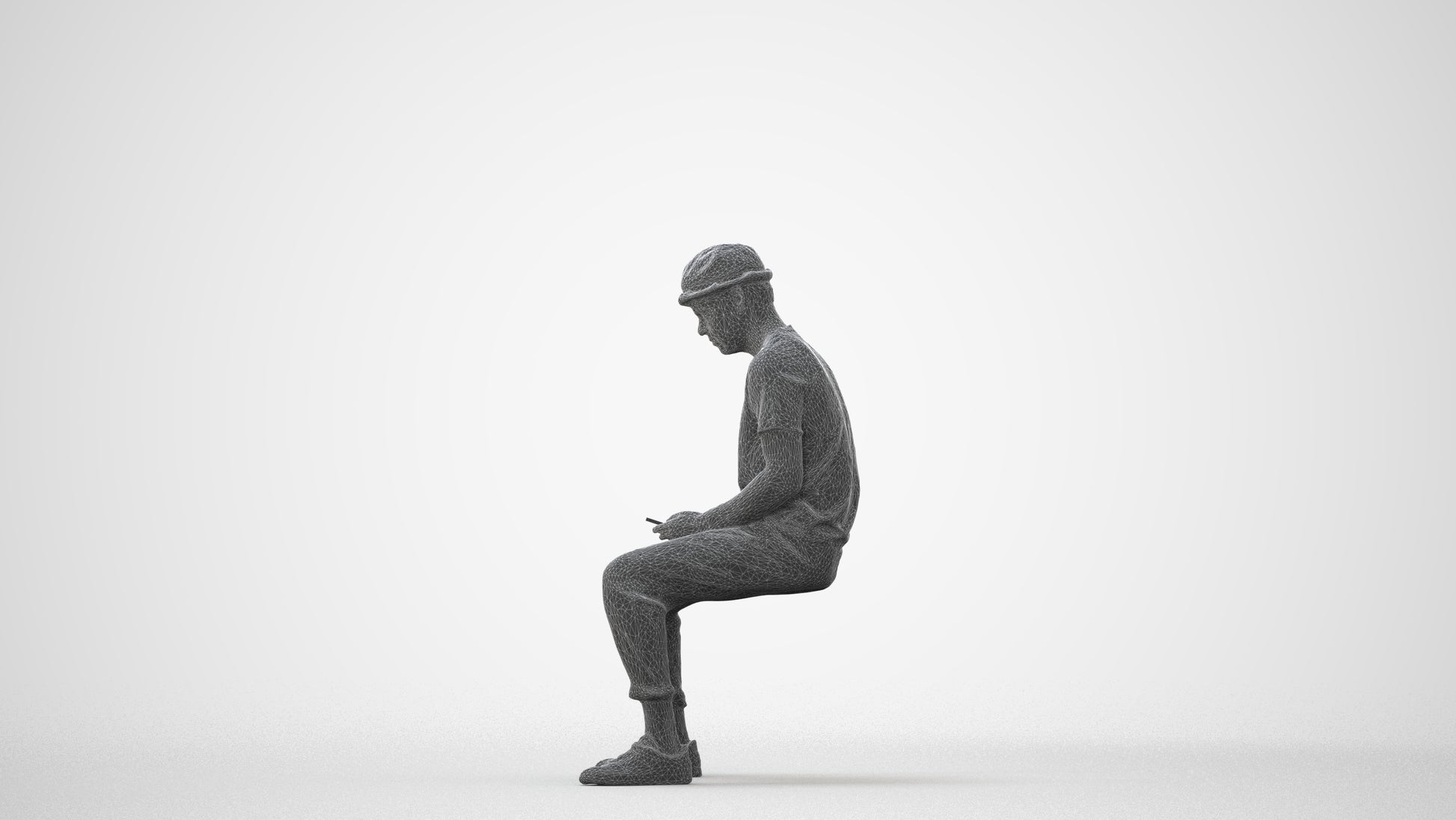 realistic 3D people man casual sitting, render-ready for V-Ray and Corona, FBX OBJ, square thumbnail