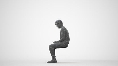 realistic 3D people man casual sitting, render-ready for V-Ray and Corona, FBX OBJ, square thumbnail
