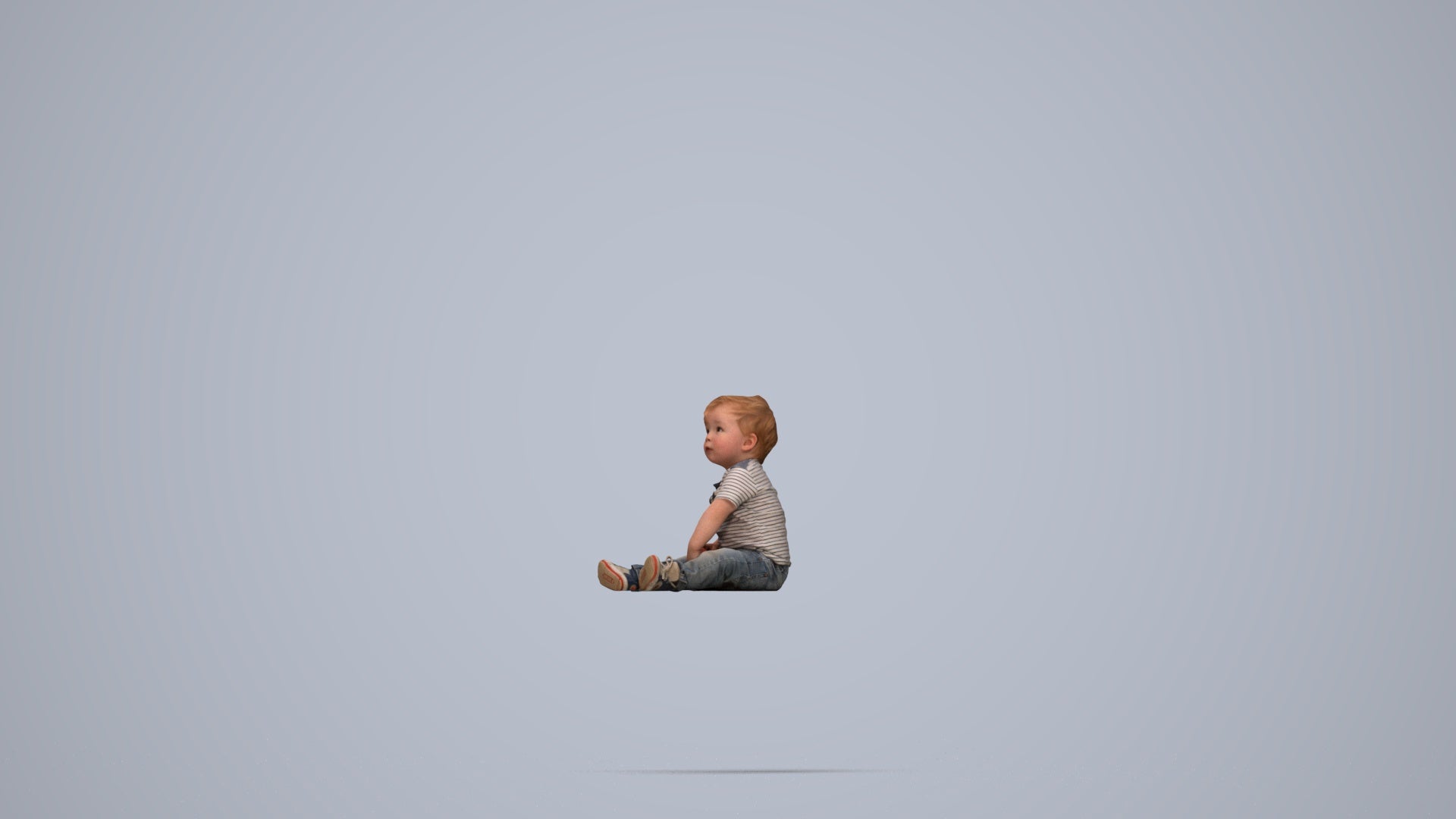 photogrammetry 3D boy casual kids, realistic human model archviz FBX, top-down view render
