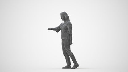 3D human model woman casual mix, photogrammetry scanned person for archviz, square thumbnail