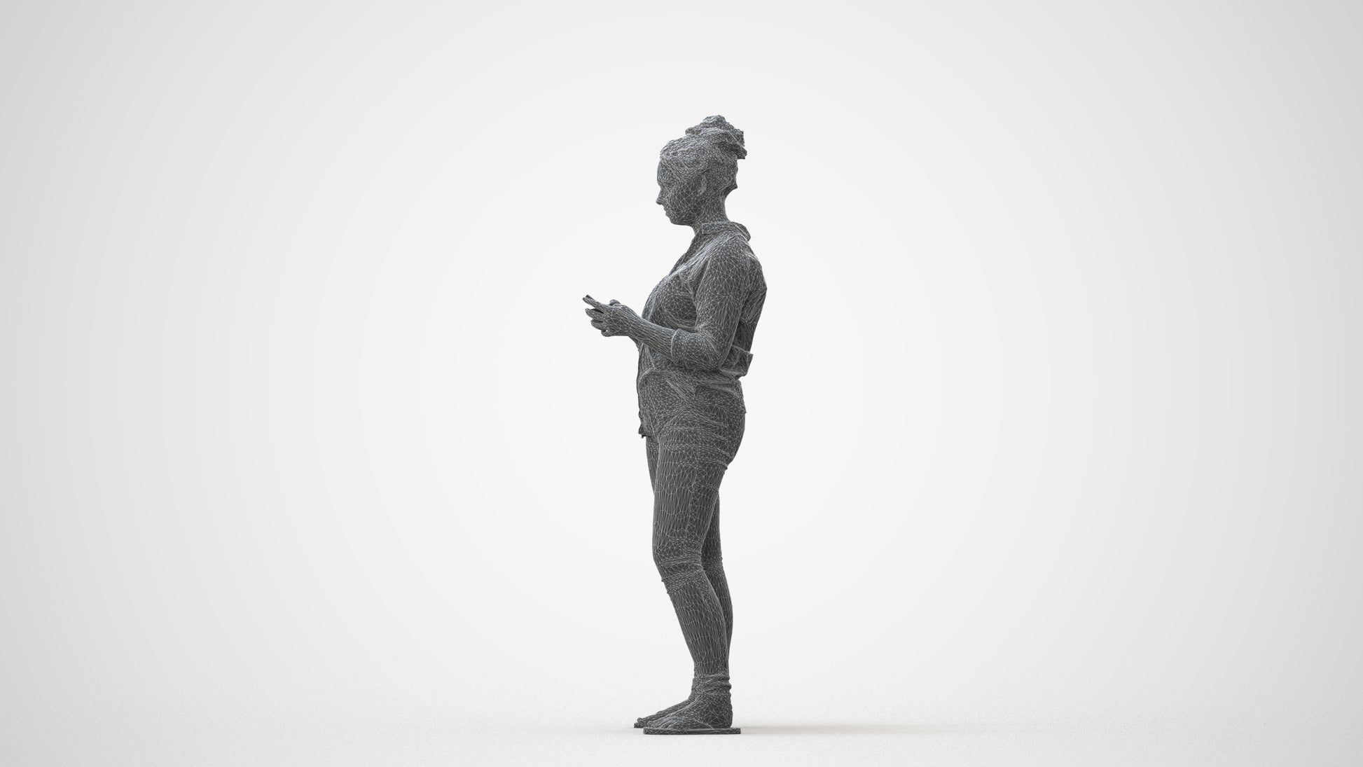 3D scanned woman standing casual, photorealistic archviz people for Enscape and SketchUp, square thumbnail