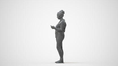 3D scanned woman standing casual, photorealistic archviz people for Enscape and SketchUp, square thumbnail