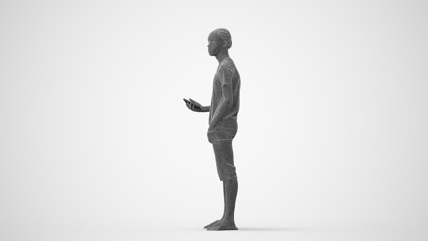 photogrammetry 3D boy casual kids, realistic human model archviz FBX, square thumbnail