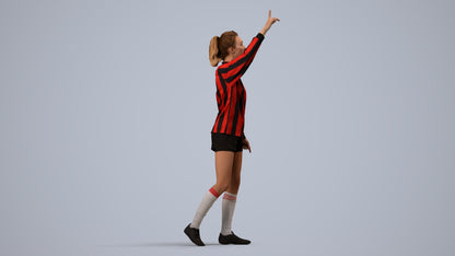 realistic 3D human woman sport, archviz people FBX OBJ for Blender, side view render