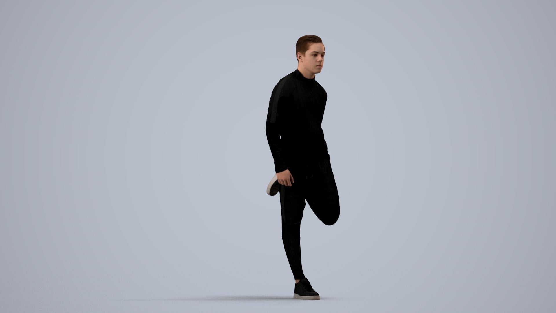 scanned 3D boy sport, photogrammetry people for Enscape and V-Ray, side view render