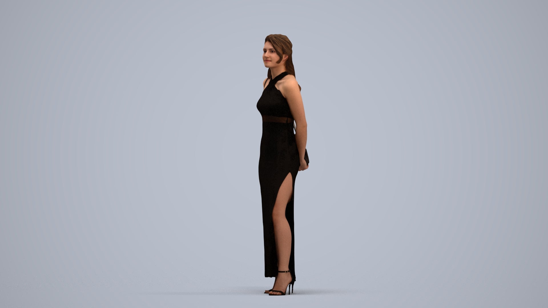 3D scanned woman formalaffairs formal, photorealistic archviz people for Enscape and SketchUp, standing pose render
