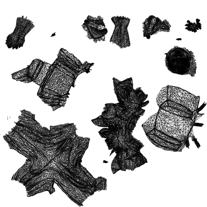 scanned 3D woman business shopping, photogrammetry people for Enscape and V-Ray, wireframe top-down view