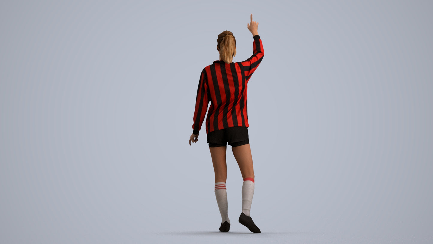 realistic 3D human woman sport, archviz people FBX OBJ for Blender, front view render