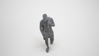 3D human model man pool, photogrammetry scanned person for archviz, wireframe three-quarter view