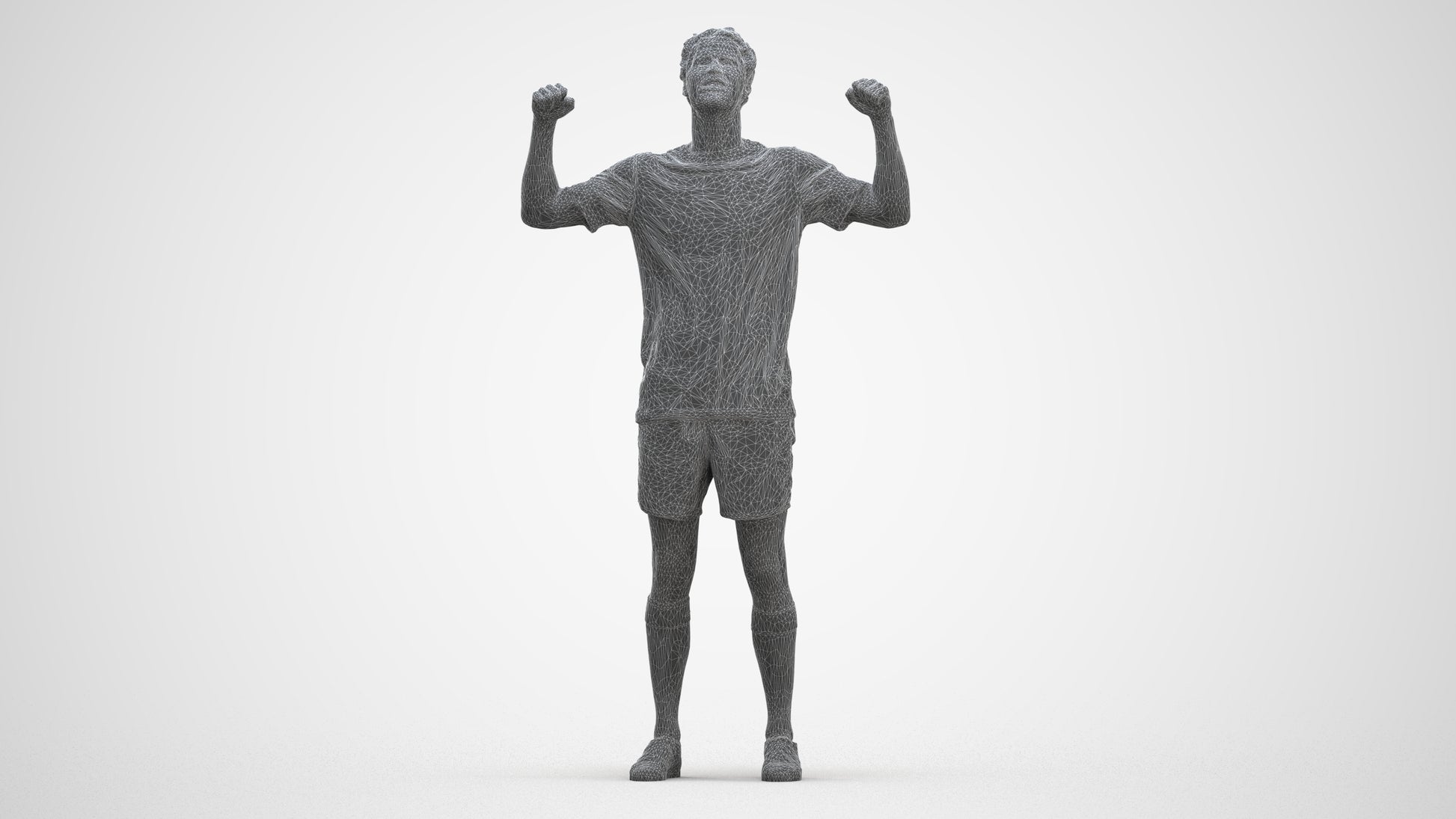 scanned 3D man sport, photogrammetry people for Enscape and V-Ray, three-quarter front view render