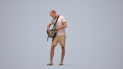 realistic 3D people man casual standing, render-ready for V-Ray and Corona, FBX OBJ, top-down view render