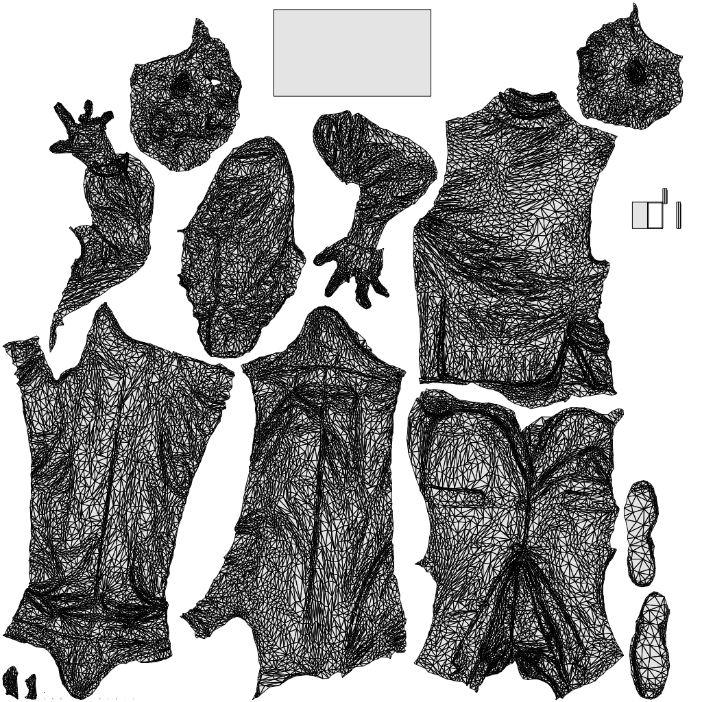 3D people model man business, scanned human for 3ds Max rendering, wireframe top-down view