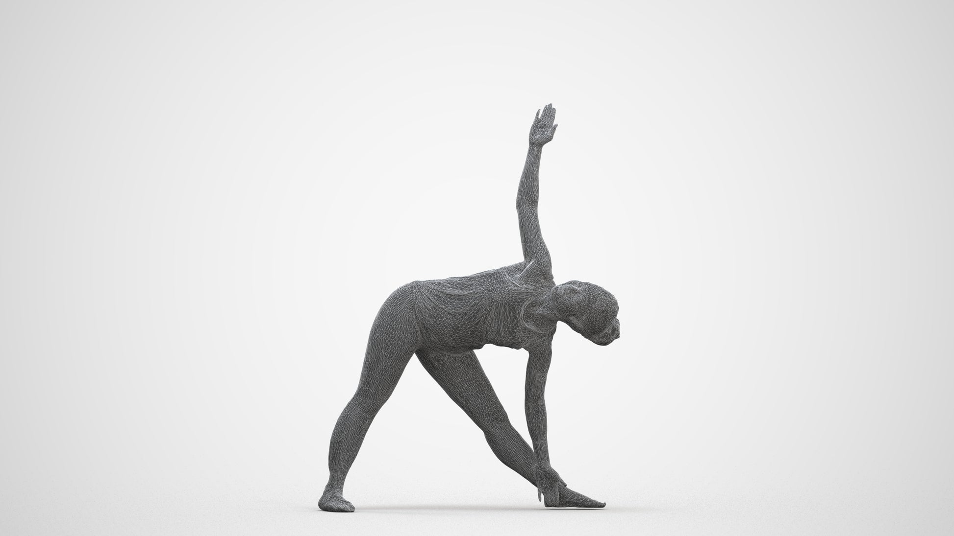 realistic 3D human woman sport, archviz people FBX OBJ for Blender, three-quarter front view render