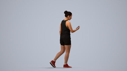 scanned 3D woman sport, photogrammetry people for Enscape and V-Ray, side view render