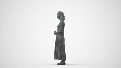 3D people model woman casual standing, scanned human for 3ds Max rendering, square thumbnail
